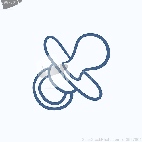 Image of Baby pacifier sketch icon.