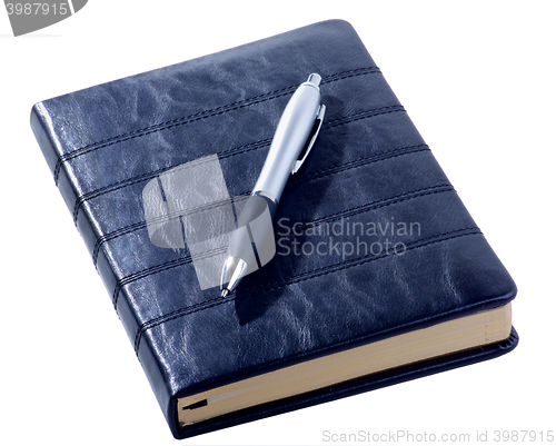 Image of Leather Diary and Pen