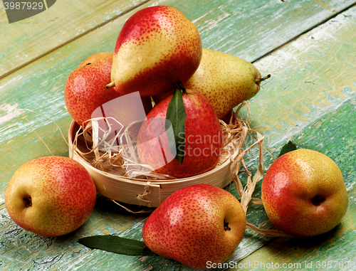 Image of Yellow and Red Pears