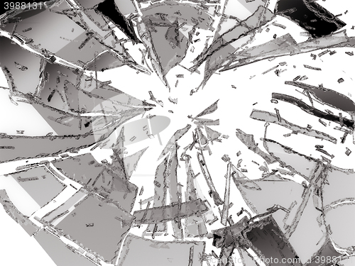 Image of Shattered or broken glass Pieces isolated 