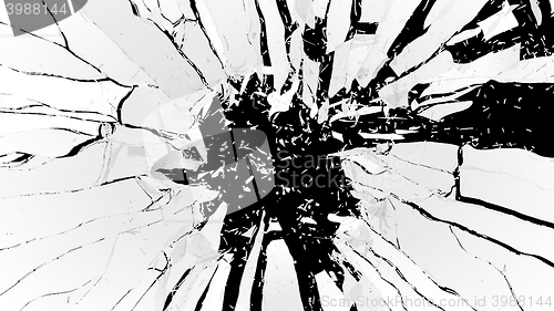 Image of Shattered glass: sharp Pieces on black
