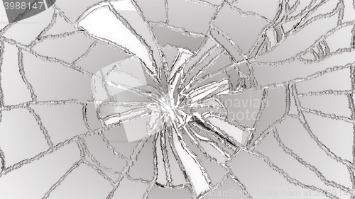 Image of Cracked or Shattered glass on white