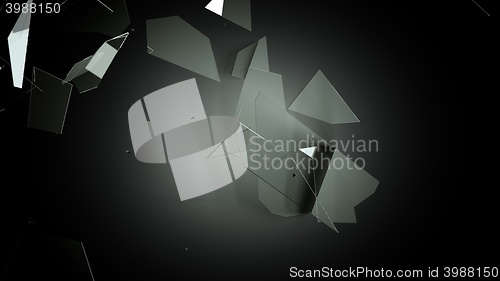 Image of Pieces of destructed Shattered glass