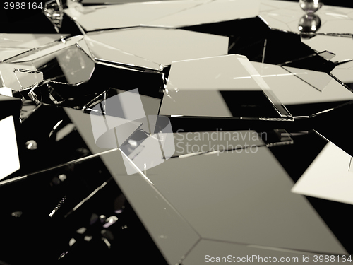 Image of Shattered or demolished glass over black