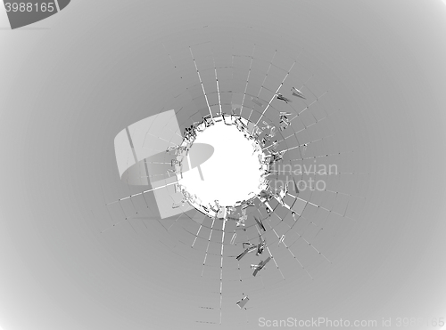 Image of Pieces of Broken or Shattered white glass