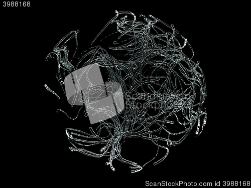 Image of Liquid drops flow mixing and formation isolated