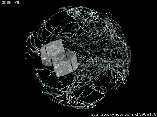 Image of Flowing liquid drops mixing and formation isolated