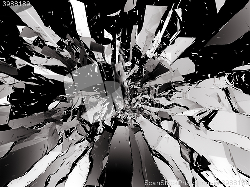 Image of Shattered glass: sharp Pieces isolated