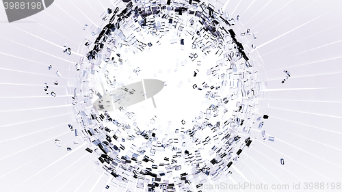 Image of Bullet hole: Cracked and Shattered white glass 