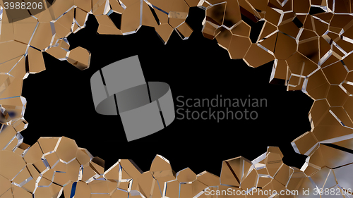 Image of Shattered glass: sharp Pieces on black