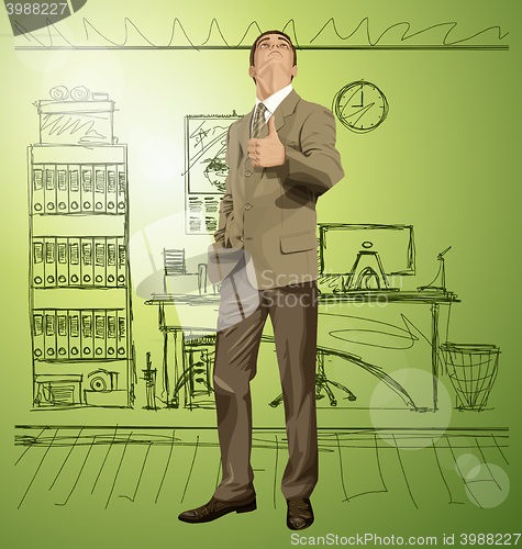 Image of Vector Business Man Shows Well Done