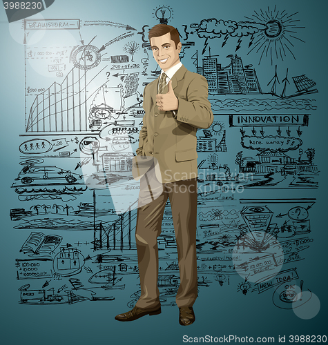 Image of Vector Business Man Shows Well Done