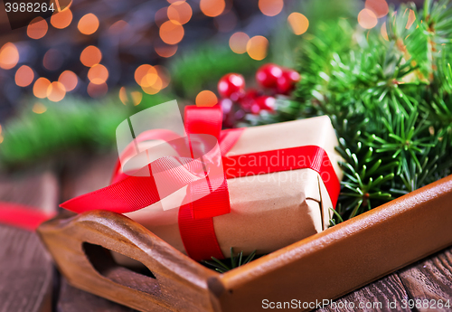 Image of presents and christmas decoration