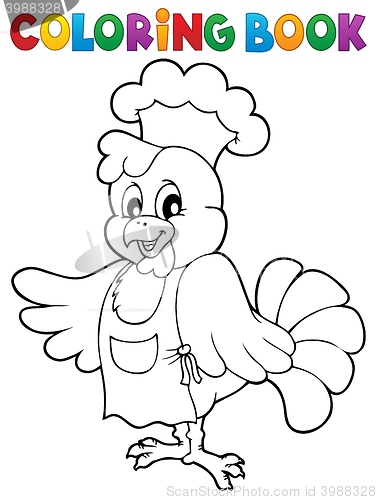 Image of Coloring book chicken chef