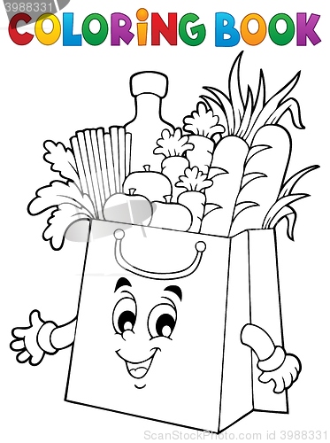 Image of Coloring book shopping bag theme 1