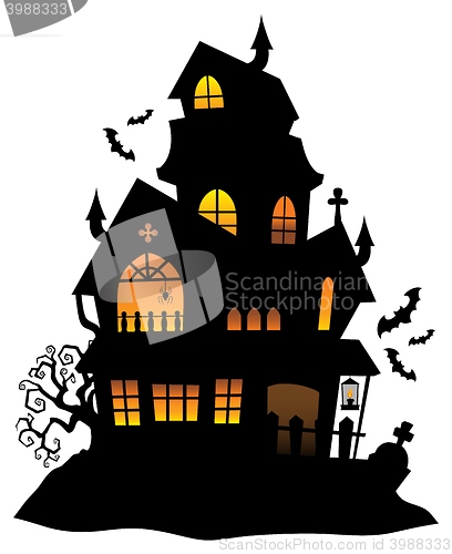 Image of Haunted house silhouette theme image 1