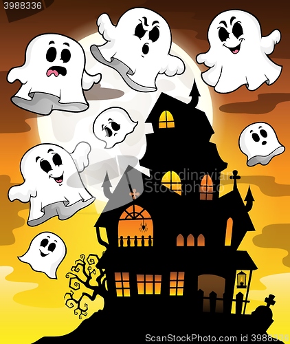 Image of Haunted house silhouette theme image 2