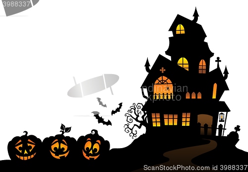Image of Haunted house silhouette theme image 4