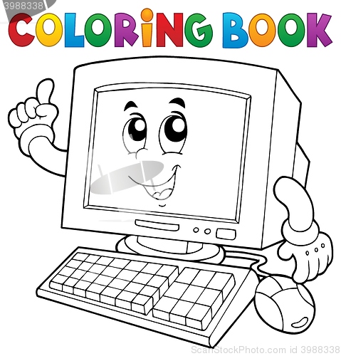 Image of Coloring book computer thematics 1
