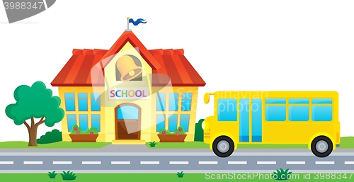 Image of School and bus theme image 1