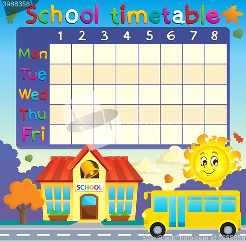 Image of School timetable with school and bus