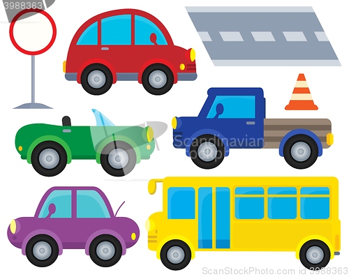 Image of Car and transportation theme set 1