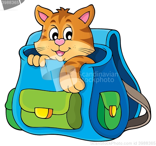 Image of Cat in schoolbag theme image 1