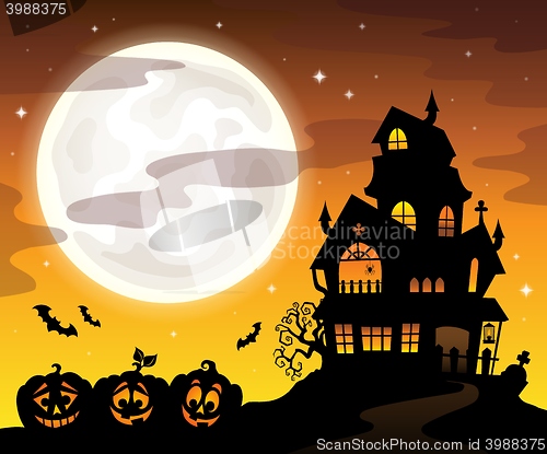 Image of Haunted house silhouette theme image 5
