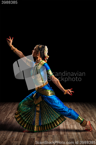 Image of Beautiful woman dancer of Indian classical dance Bharatanatyam