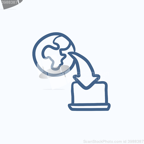 Image of Online education sketch icon.