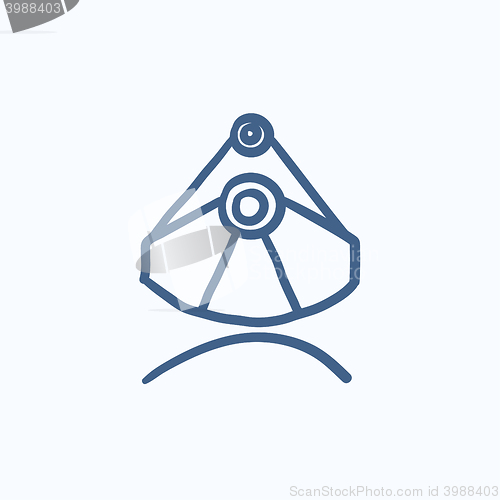 Image of Mining industrial scoop sketch icon.