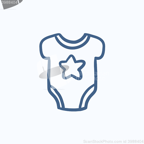 Image of Baby short-sleeve bodysuit sketch icon.