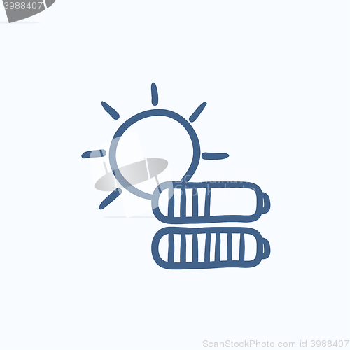 Image of Solar energy sketch icon.