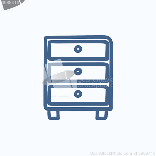 Image of Chest of drawers sketch icon.