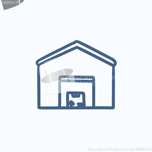 Image of Warehouse sketch icon.