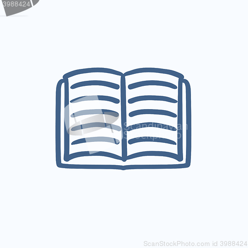 Image of Open book sketch icon.