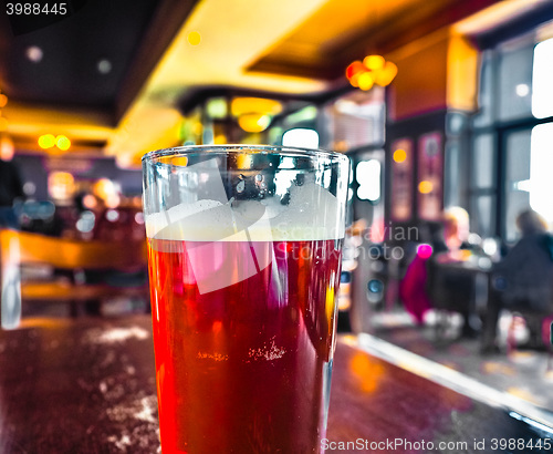 Image of British ale beer pint hdr