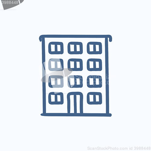 Image of Residential building sketch icon.