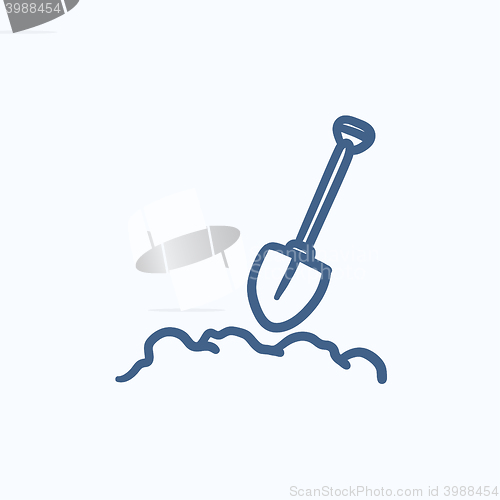 Image of Mining shovel sketch icon.