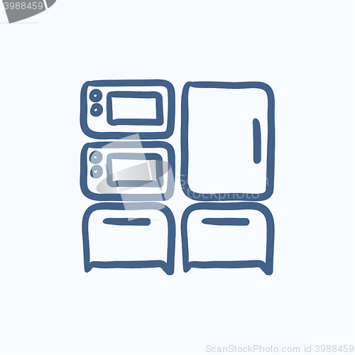 Image of Household appliances sketch icon.