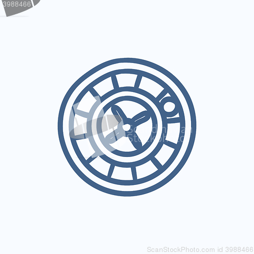 Image of Roulette wheel sketch icon.