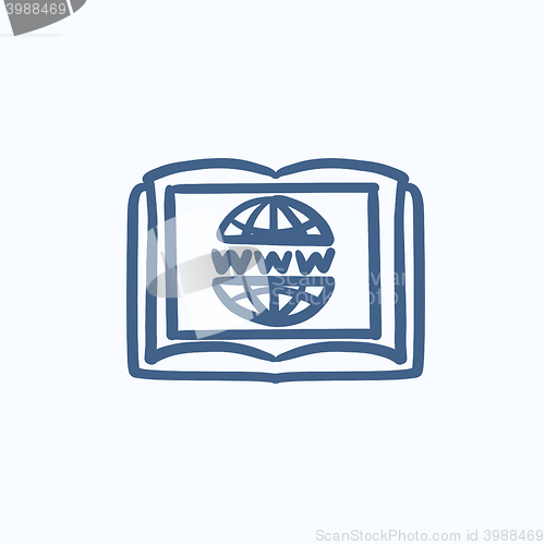Image of International education technology sketch icon.