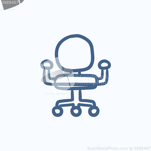 Image of Office chair sketch icon.