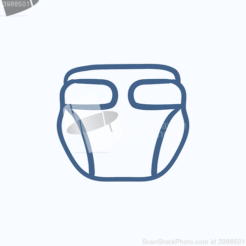 Image of Baby diaper sketch icon.