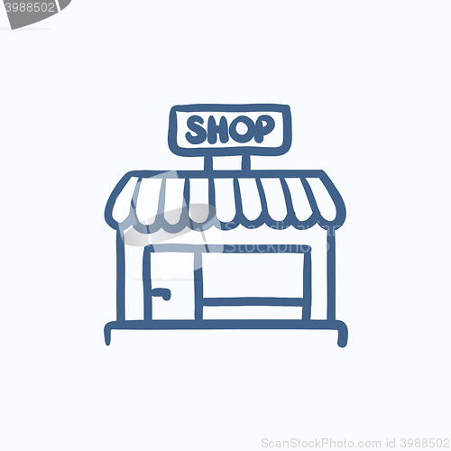 Image of Shop store sketch icon.