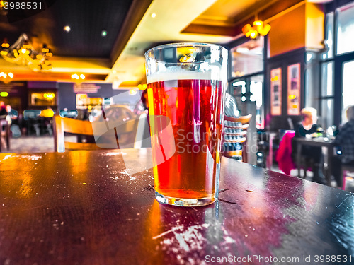 Image of British ale beer pint hdr