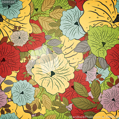Image of Floral Seamless Grunge Colored Pattern