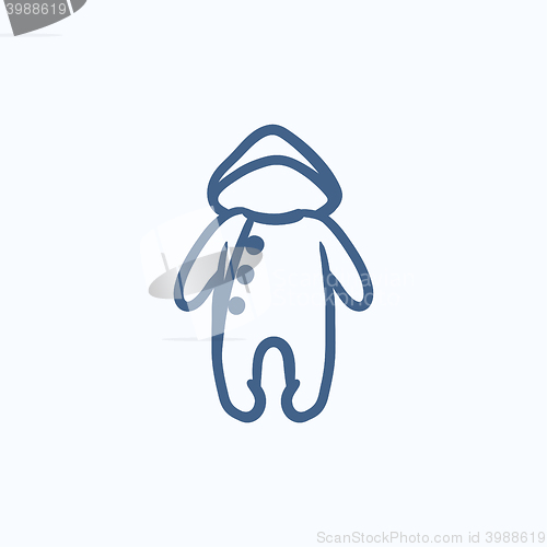 Image of Baby rompers sketch icon.