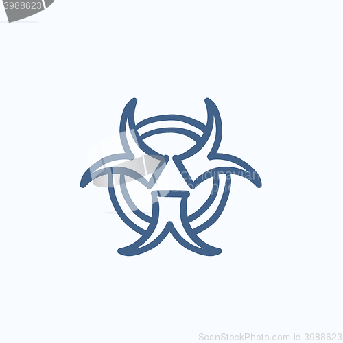 Image of Bio hazard sign sketch icon.