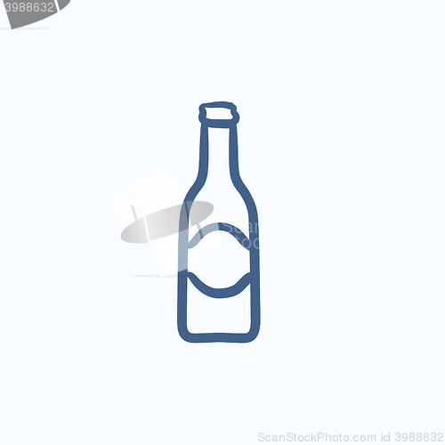 Image of Glass bottle sketch icon.